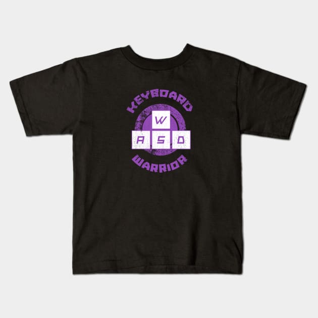 Keyboard Warrior (Purple) T-Shirt Kids T-Shirt by The Geek Garage Sale